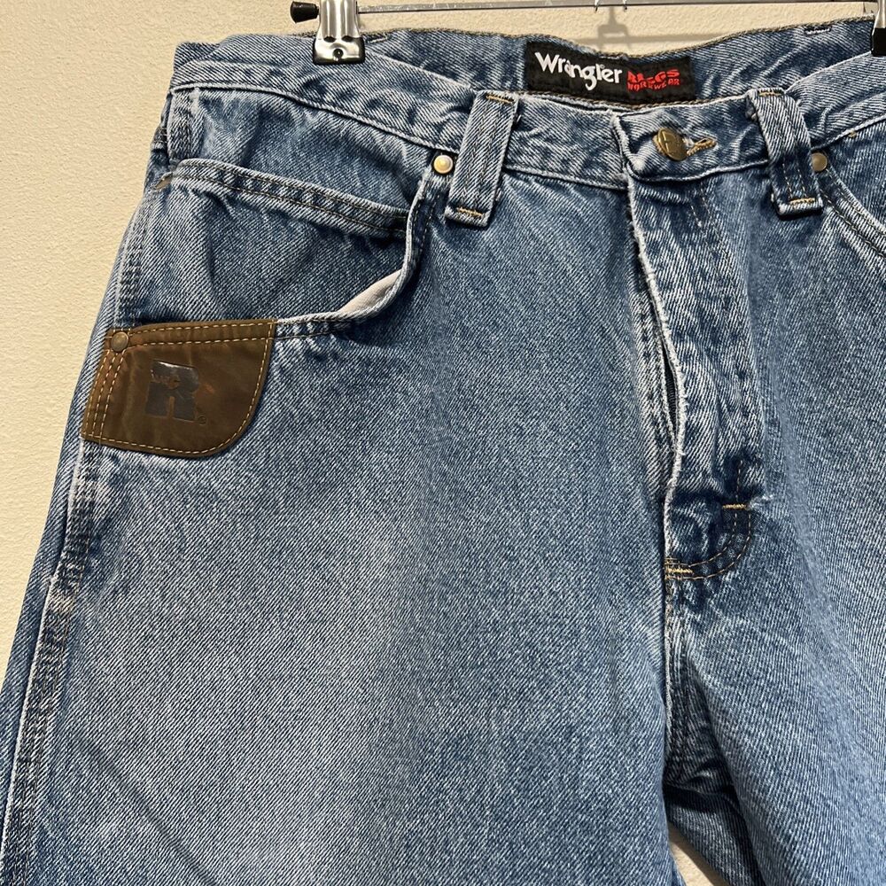 Wrangler Riggs Workwear Jeans Mens 34x30 Blue Carpenter Relaxed Fit Denim Pants